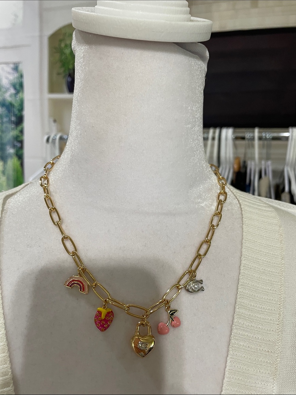 COACH Chunky Gold Charm Necklace - New